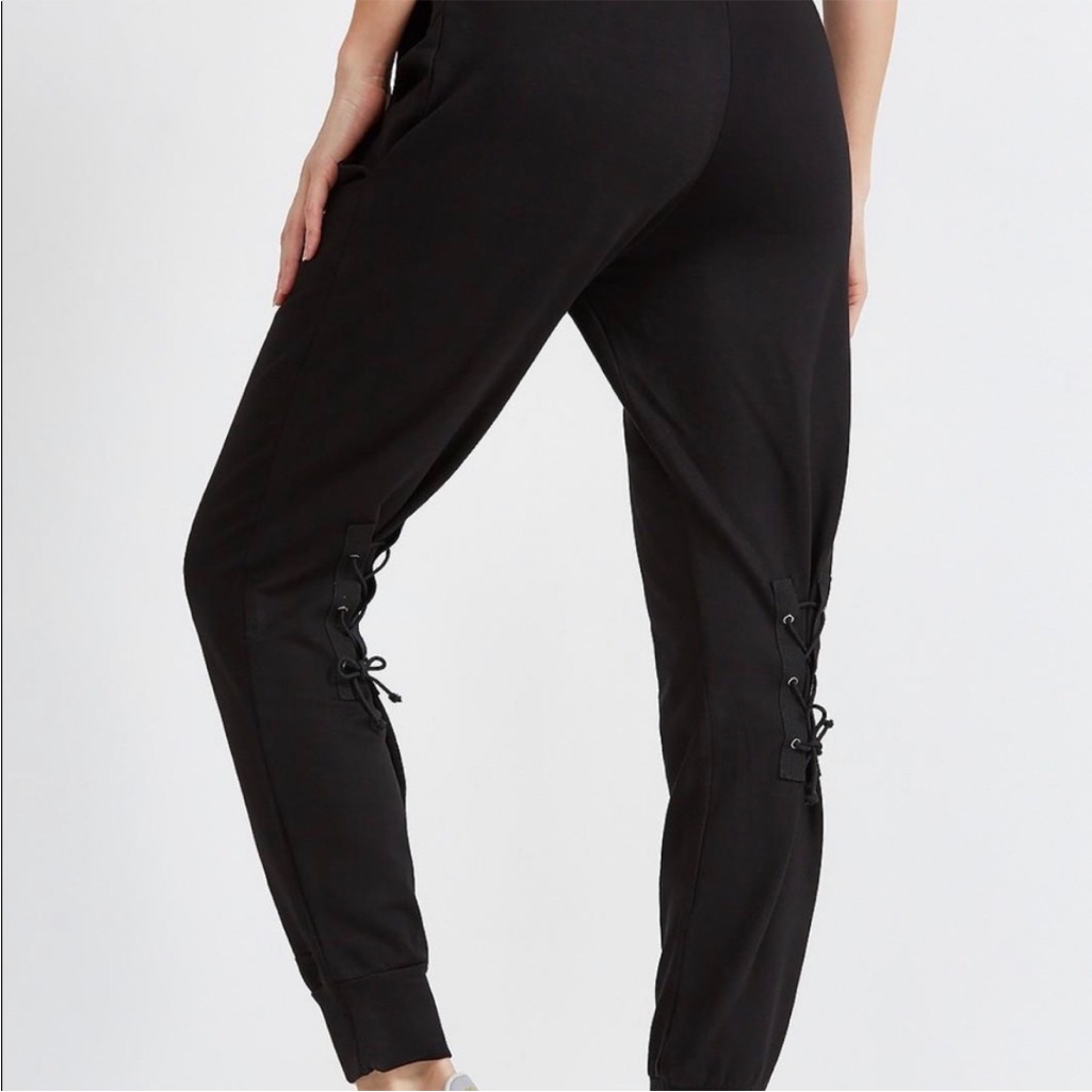 Cal Corrine Black Corset Pull On Pants Joggers Sz M